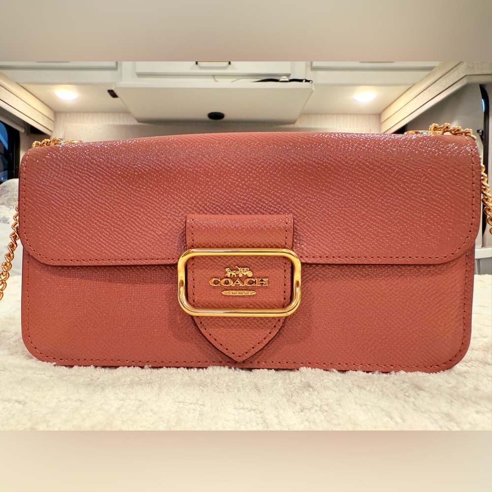 Coach Dusty Rose Morgan Crossbody Wallet on Chain Bag, Like New!